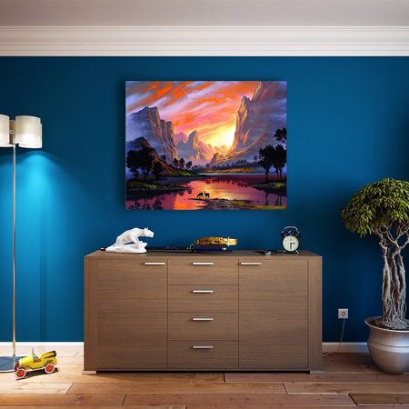 Wschód Słońca Na Sawannie Malowanie Po Numerach