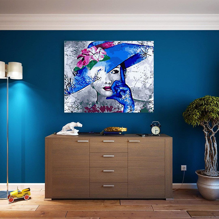 Dziewczyna w kapeluszu Obraz Do Malowania Po Numerach