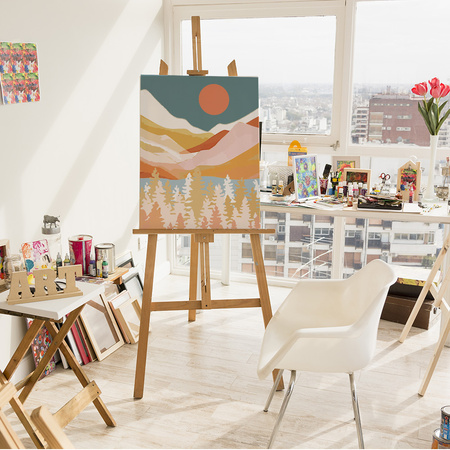 Góry i Las Proste Obraz Do Malowania Po Numerach