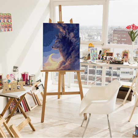 Wilk w chmurach Malowanie po numerach