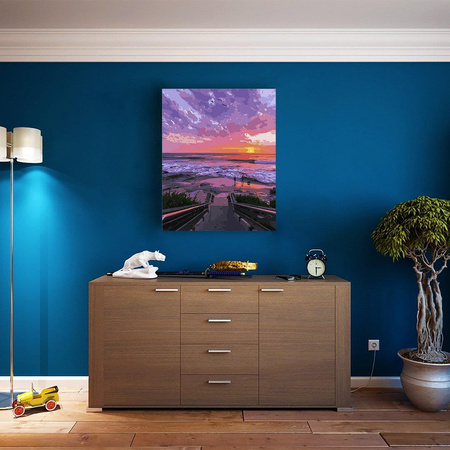 Zachód słońca na plaży Obraz Do Malowania Po Numerach