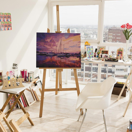 Różowy wschód słońca w klubie jachtowym Obraz Do Malowania Po Numerach