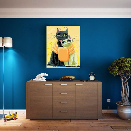 Koty w szaliku Obraz Do Malowania Po Numerach