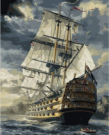 Fregata 50x65 cm malowanie po numerach