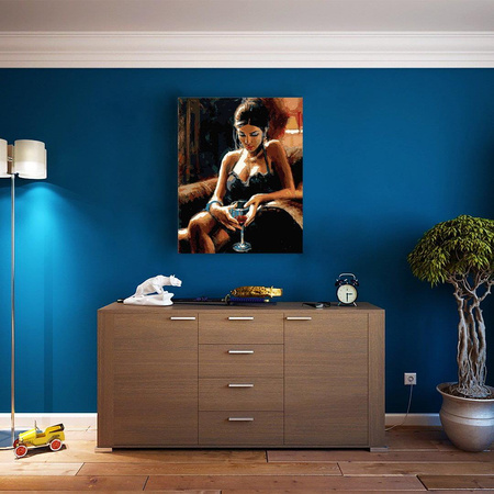 Dziewczyna ze szklanką Obraz Do Malowania Po Numerach