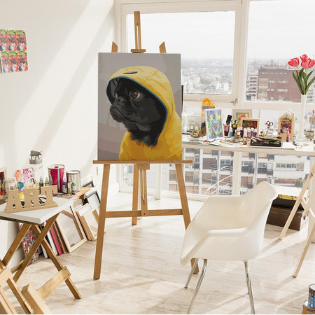 Mops w kapturze Obraz Do Malowania Po Numerach