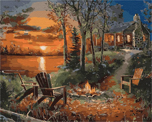 Dom w głębi lasu Malowanie po numerach