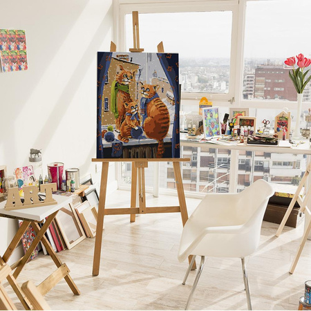 Rodzina kotów na oknie Obraz Do Malowania Po Numerach