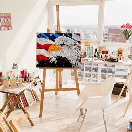 Orzeł Bielik Amerykański Z Flagą Obraz Do Malowania Po Numerach