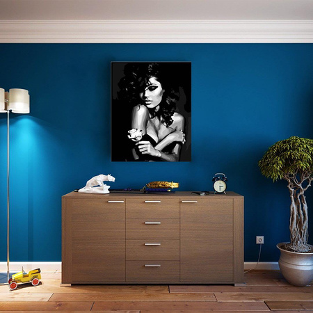 Czarno-biały portret Obraz Do Malowania Po Numerach