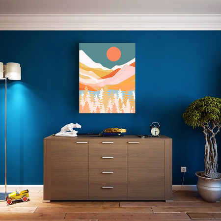 Góry i Las Proste Obraz Do Malowania Po Numerach