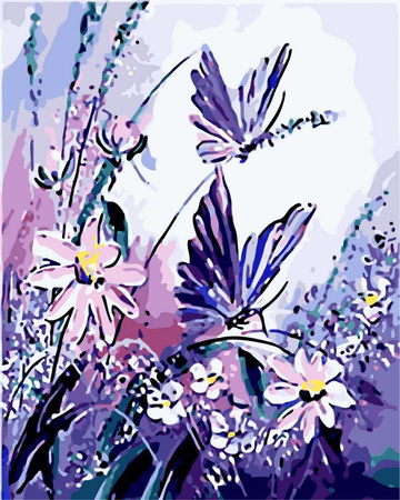 Motyl na kwiatach Obraz Do Malowania Po Numerach