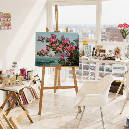 Kwiaty nad morzem 40x30cm Diamentowa Mozaika