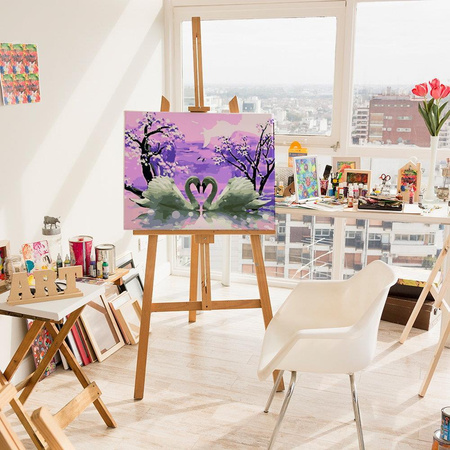 Para łabędzi Obraz Do Malowania Po Numerach