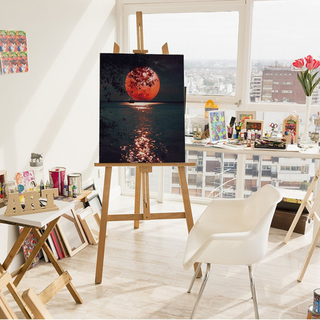 Czerwony księżyc i Morze Malowanie Po Numerach