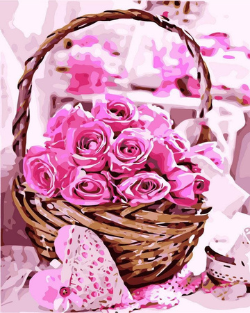 Kosz róż Obraz Do Malowania Po Numerach
