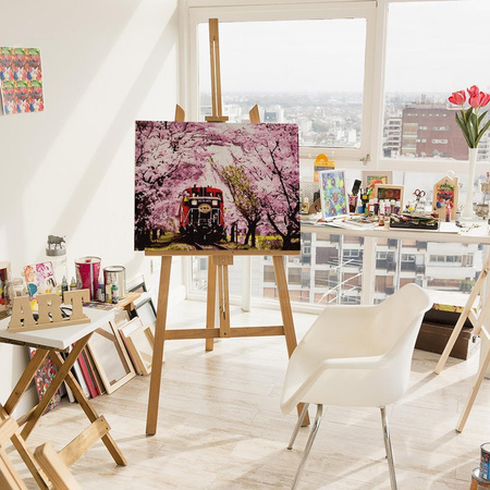 Pociąg na wiosnę Malowanie po Numerach