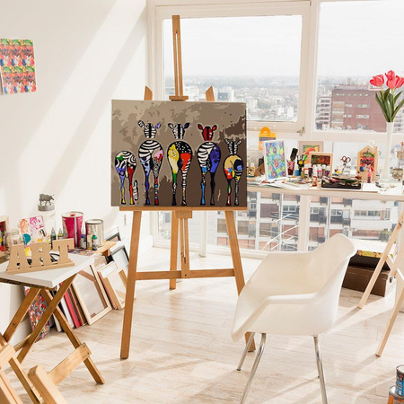 Zebry stojące do tyłu Obraz Do Malowania Po Numerach