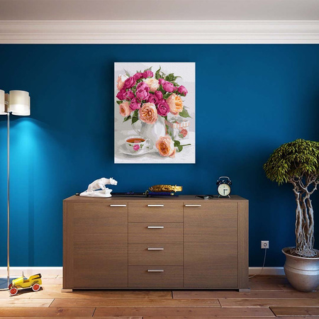 Bukiet róż na stole Malowanie po numerach