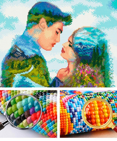 5D Tęczowy Kot Diamond Painting Mozaika 40x30 cm