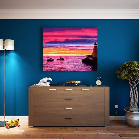 Zachód słońca na molo Malowanie Po Numerach