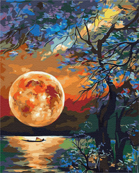 Księżyc Nad Jeziorem Obraz Do Malowania Po Numerach