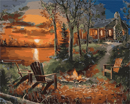 Dom w głębi lasu Malowanie po numerach