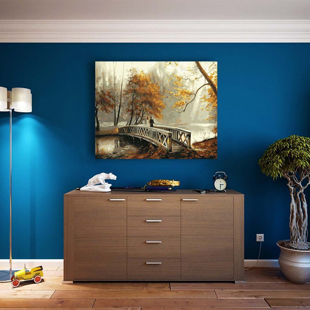 Most w jesiennym parku Malowanie Po Numerach