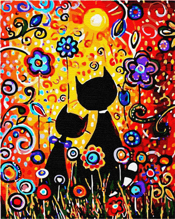 Rysowane koty Obraz Do Malowania Po Numerach