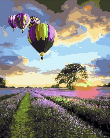 Lot balonem nad lawendą Malowanie Po Numerach