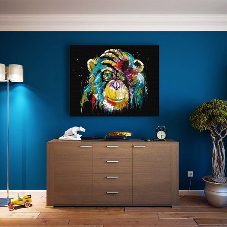 Szympans w Jaskrawych Kolorach Malowanie Po Numerach