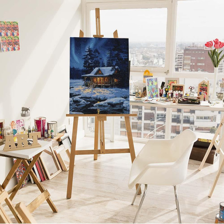 Leśny domek zimą Malowanie po numerach