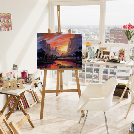 Wschód Słońca Na Sawannie Obraz Po Numerach Bez Ramy