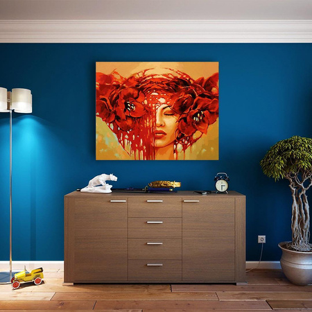 Kobieta z kwiatami Obraz Do Malowania Po Numerach