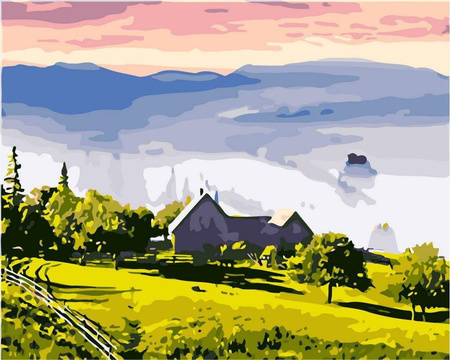 Mgła w górach Obraz Do Malowania Po Numerach