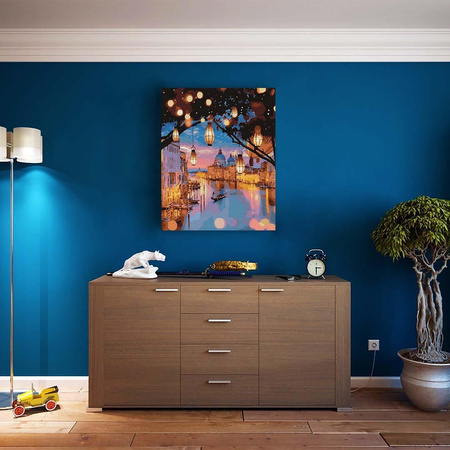 Nocne Lampki Wenecji Malowanie po numerach 40x50