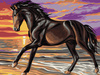 Mozaika Diamentowa 5D Bez Ramy Koń Bucefal w biegu 30x40 Haft Diamentowy
