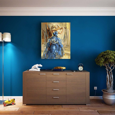 Skrzypaczka w niebieskiej sukni Malowanie Po Numerach