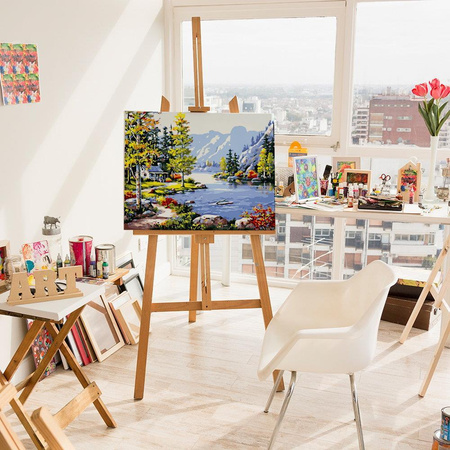 Domek Nad Strumykiem W Górach Obraz Do Malowania Po Numerach