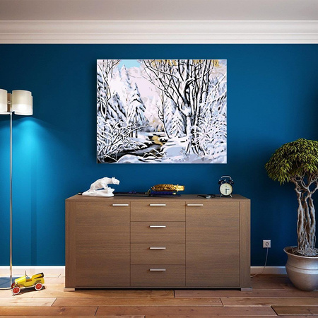 Drzewa na śniegu Obraz Do Malowania Po Numerach