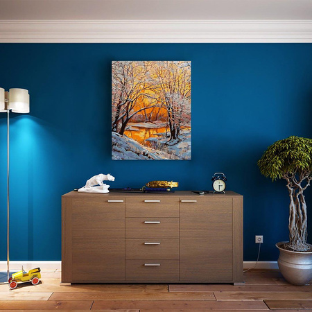 Zimowy Złocisty Las Obraz Do Malowania Po Numerach