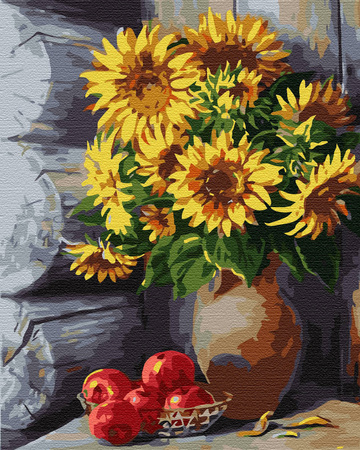 Słoneczniki w wazonie Obraz Do Malowania Po Numerach