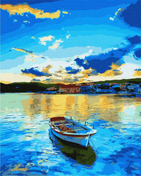 Łódź nad morzem Obraz Do Malowania Po Numerach