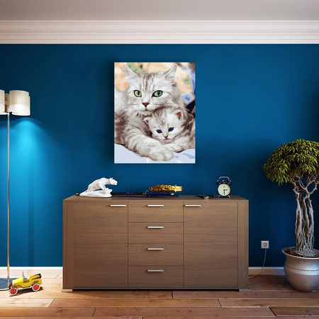 Mama Kicia z kotkiem Malowanie po Numerach