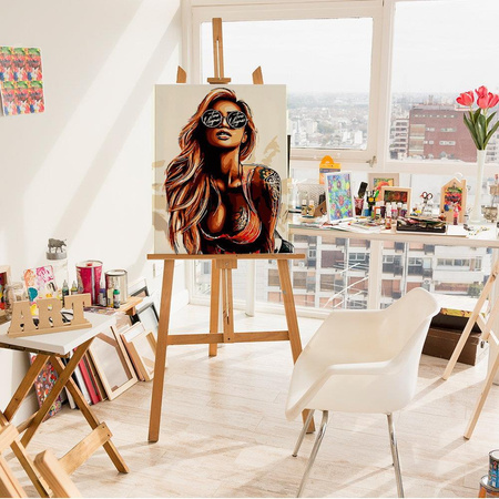 Blondynka w okularach Obraz Do Malowania Po Numerach