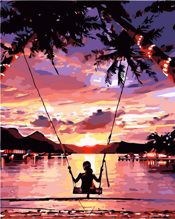 Huśtawka na plaży Obraz Do Malowania Po Numerach