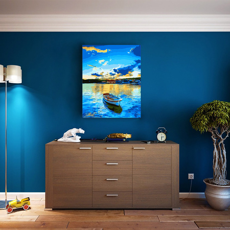 Łódź nad morzem Obraz Do Malowania Po Numerach