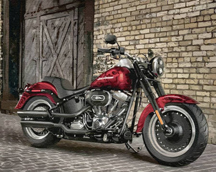 Czerwony motocykl Obraz Do Malowania Po Numerach