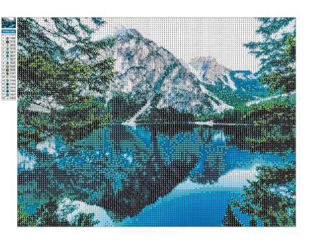 Mozaika Diamentowa 5D Bez Ramy Rajskie Jezioro W Górach 30x40 Haft Diamentowy