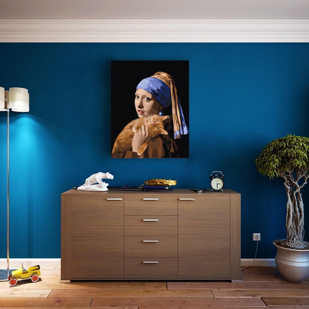 Dziewczyna z kotem Obraz Do Malowania Po Numerach